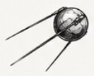 Satélite Sputnik dibujado